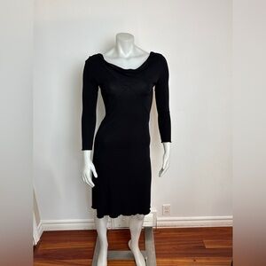 CLUB MONACO - Draped Neck Jersey Dress. 3/4 sleeves. Size: Small.